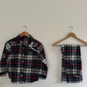 GAP Kids Red and Black Plaid Button Down Set